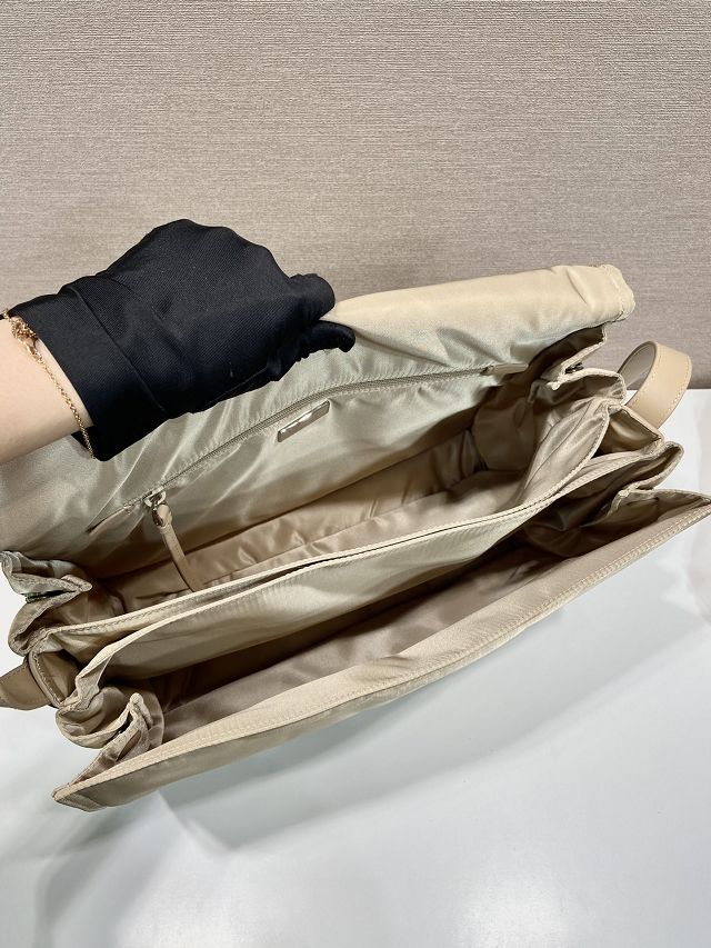 Prada original nylon traveller shoulder bag 1BD256 apricot