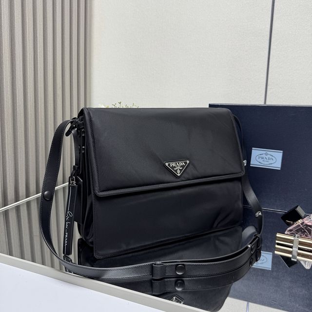 Prada original nylon traveller shoulder bag 1BD256 black