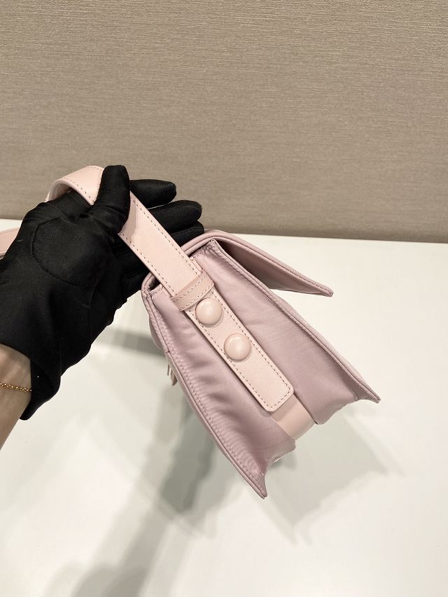 Prada original nylon traveller small shoulder bag 1BD258 pink