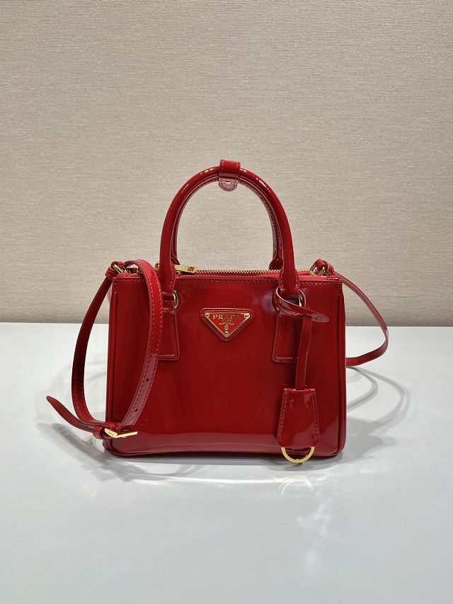 Prada original patent leather galleria mini bag 1BA906 red