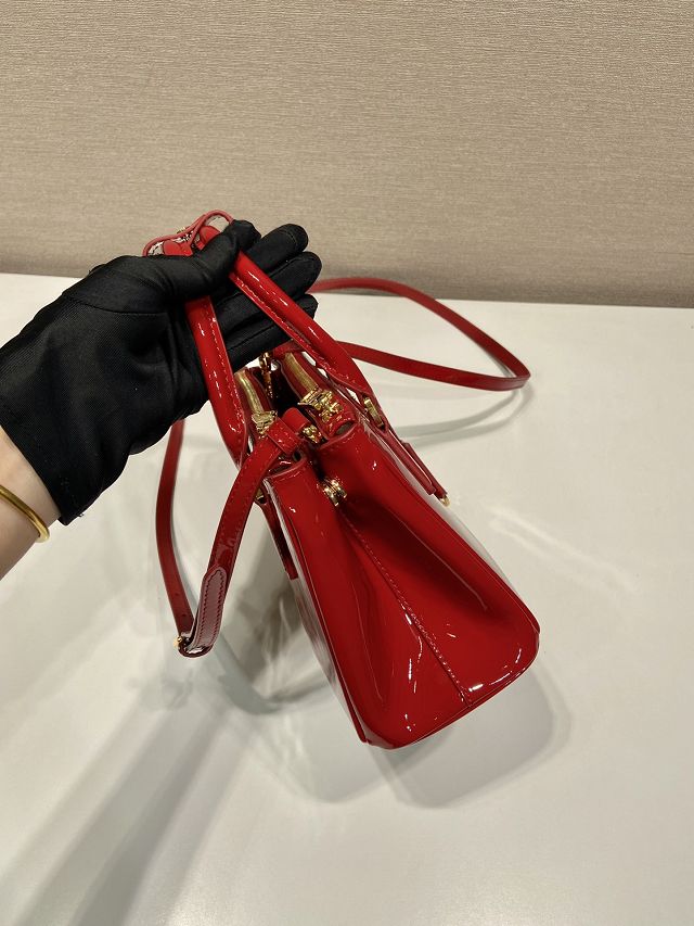 Prada original patent leather galleria mini bag 1BA906 red