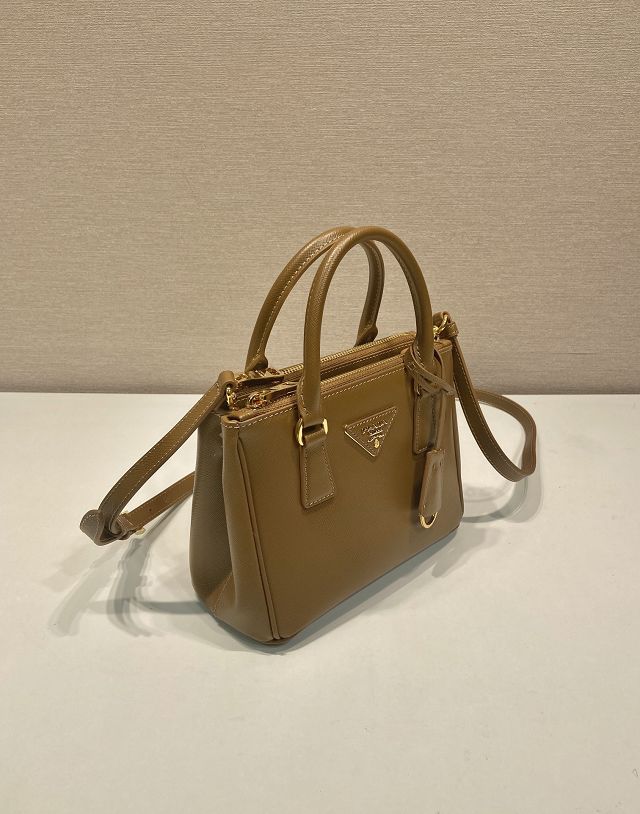 Prada original saffiano calfskin galleria mini bag 1BA906 brown