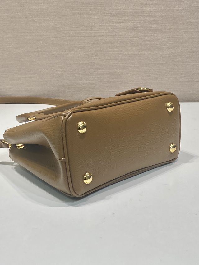 Prada original saffiano calfskin galleria mini bag 1BA906 brown