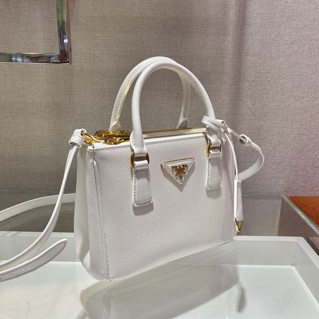 Prada original saffiano calfskin galleria mini bag 1BA906 white