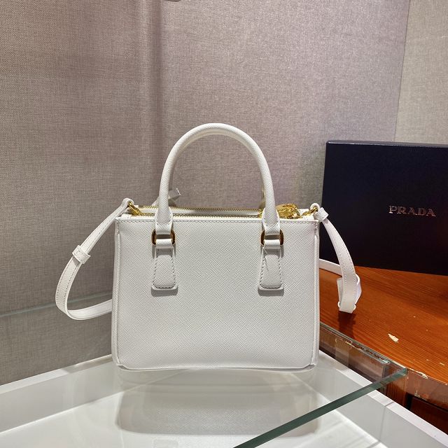 Prada original saffiano calfskin galleria mini bag 1BA906 white