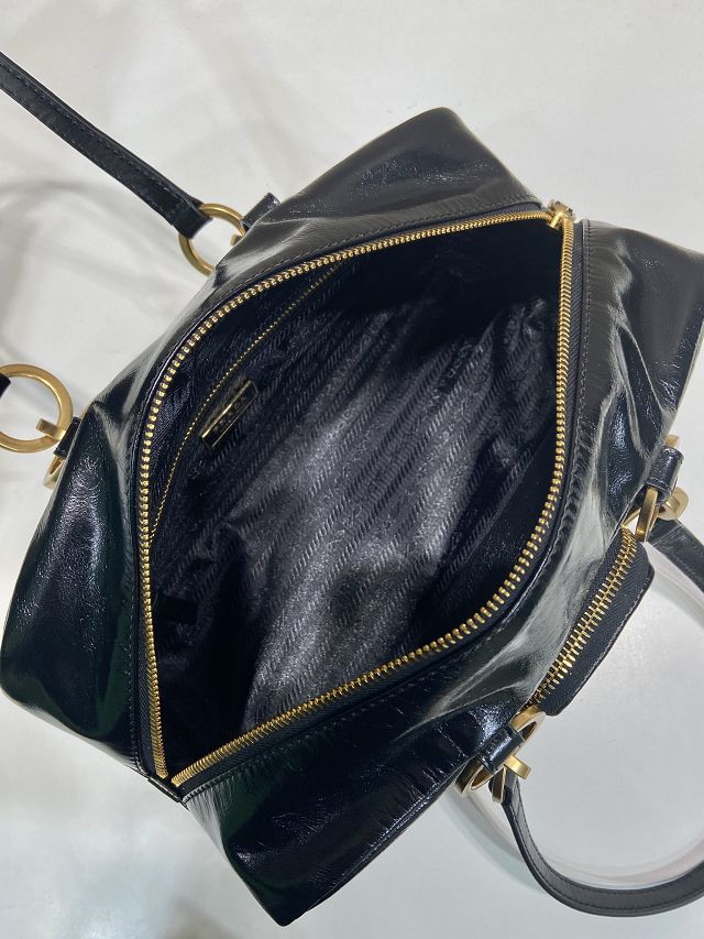 Prada original calfskin medium shoulder bag 1BB138 black