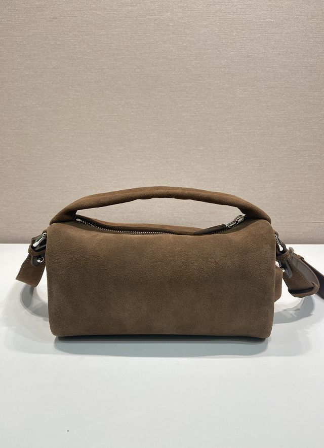 Prada original suede shoulder bag 2VH188 brown