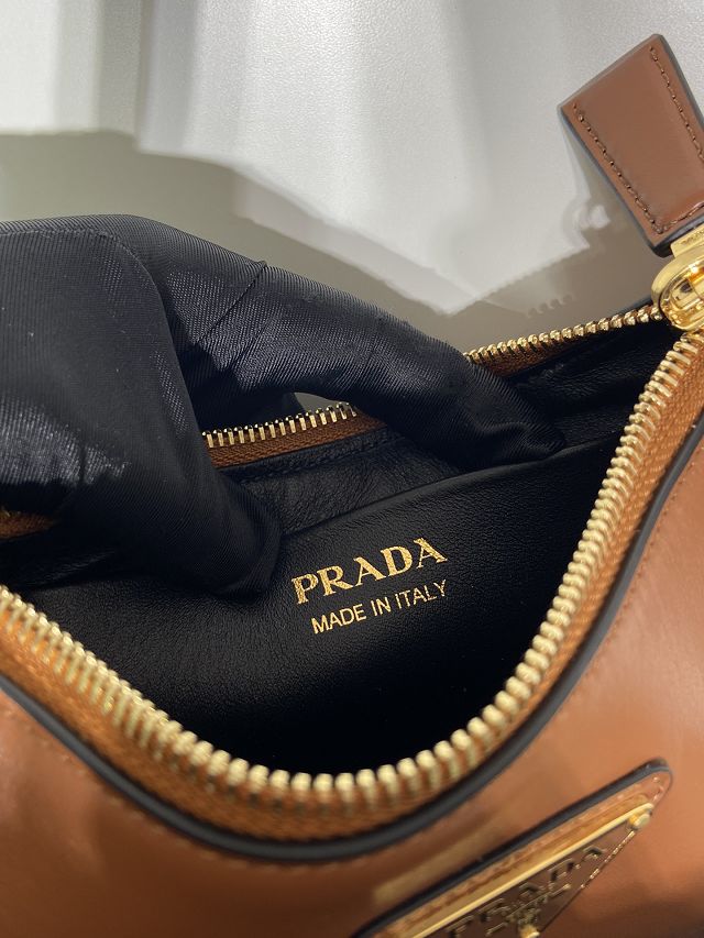 Prada original calfskin arque mini shoulder bag 1BC199 brown