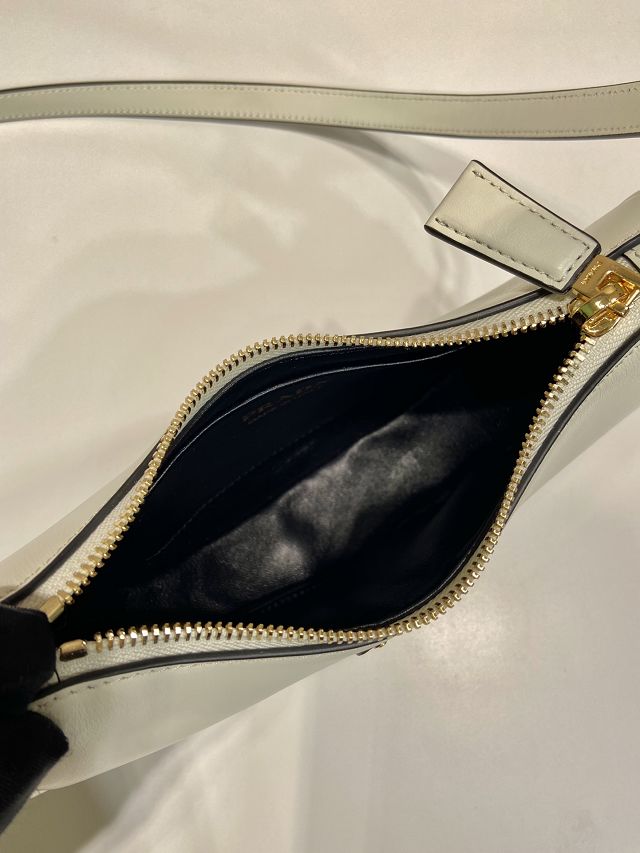 Prada original calfskin arque mini shoulder bag 1BC199 white
