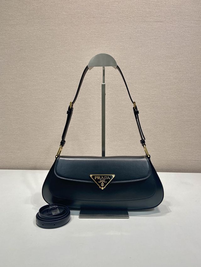 Prada original calfskin medium shoulder bag 1BD344 black