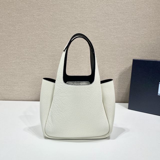 Prada original calfskin mini tote bag 1BA349 white