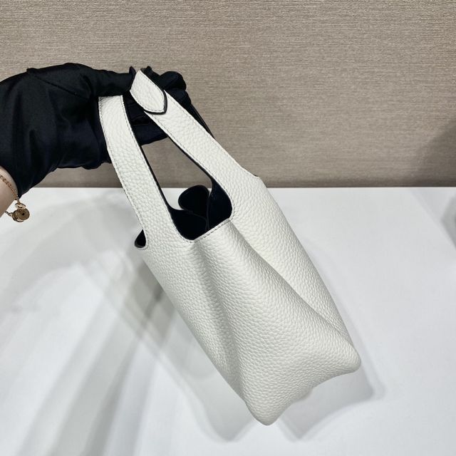 Prada original calfskin mini tote bag 1BA349 white