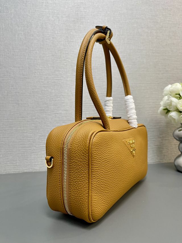 Prada original calfskin shoulder bag 1BB126 caramel