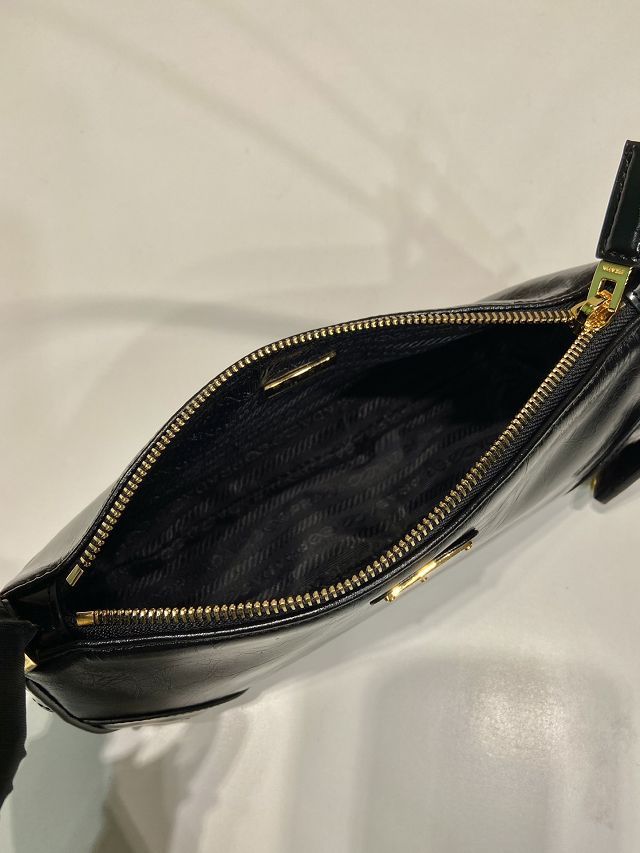 Prada original calfskin small shoulder bag 1BC201 black