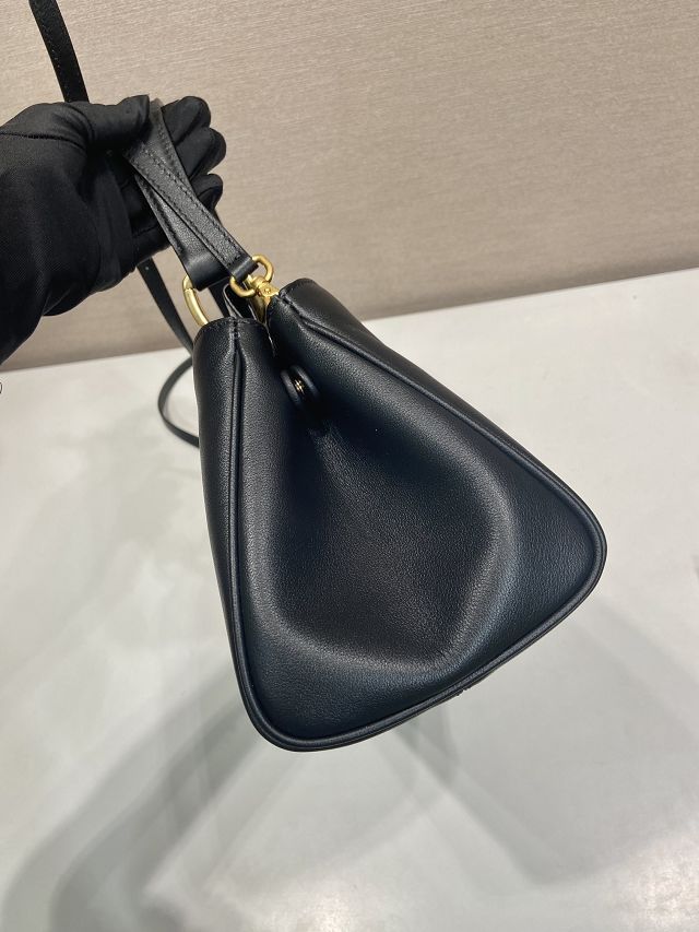 Prada original calfskin top handle bag 1BA475 black