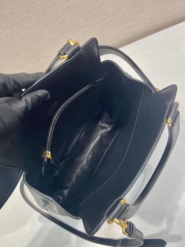 Prada original calfskin top handle bag 1BG567 black