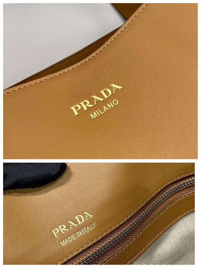 Prada original calfskin tote bag 2VG122 caramel