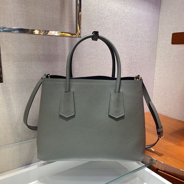 Prada original saffiano calfskin galleria large bag 1BG775 grey