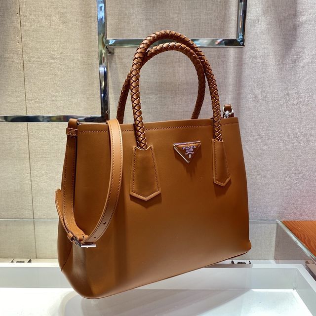 Prada original soft calfskin galleria large bag 1BG775 brown