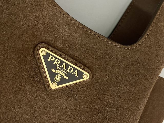 Prada original suede mini tote bag 1BA349 brown