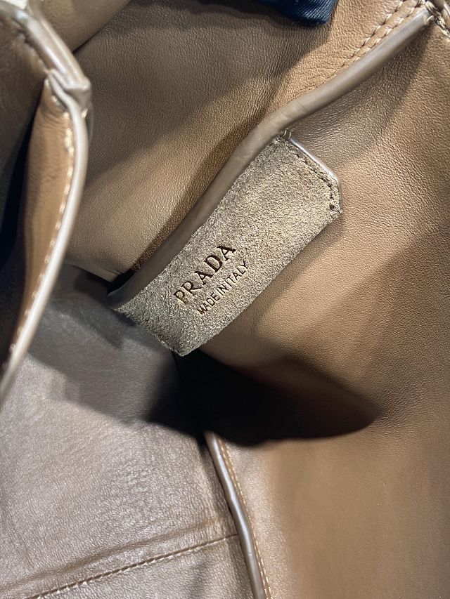 Prada original suede small tote bag 1BG335 brown