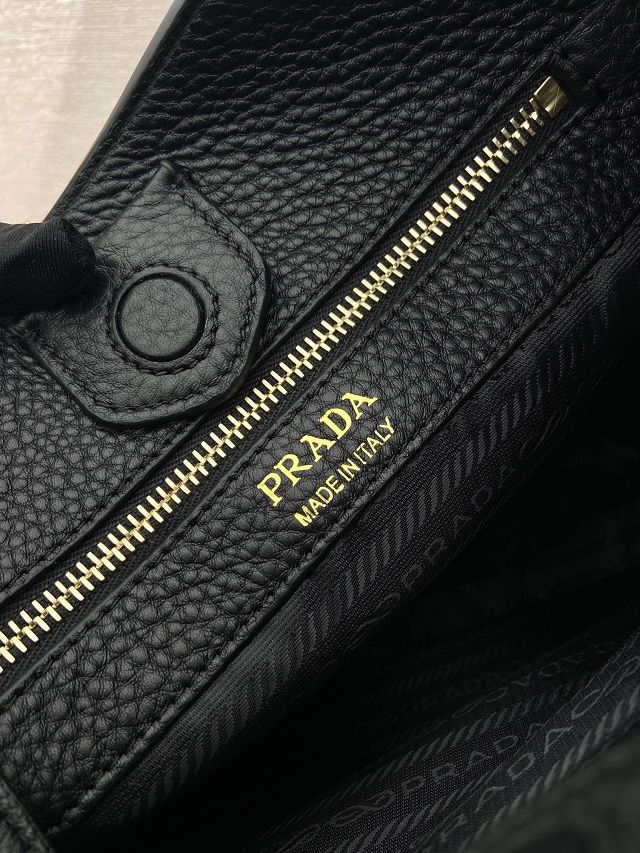 Prada original calfskin large shoulder bag 1BC073 black