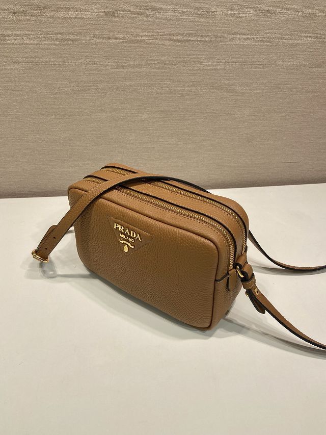Prada original calfskin small shoulder bag 1BD082 caramel