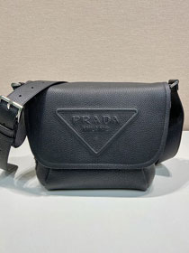 Prada original calfskin small shoulder bag 2VD056 black