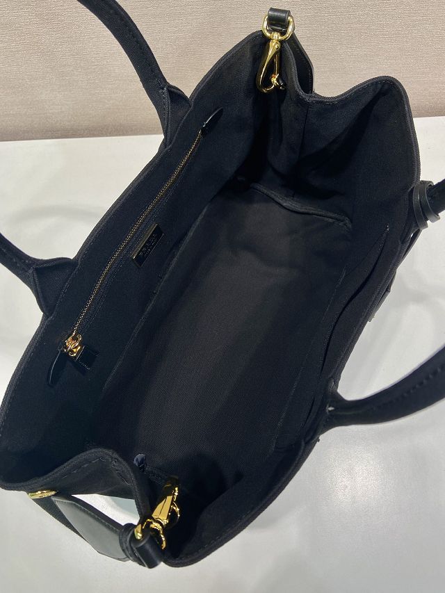 Prada original canvas jardiniere medium handbag 1BG554 black
