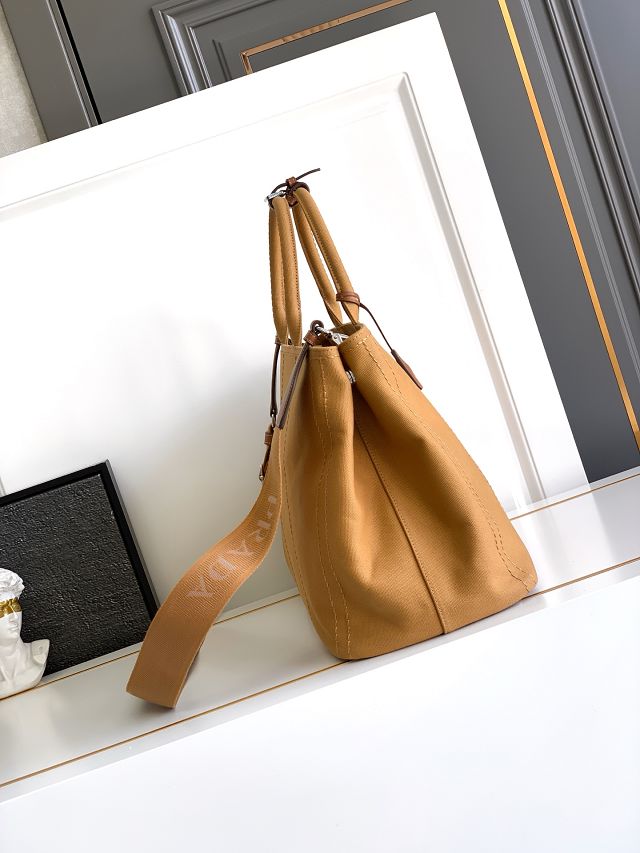 Prada original canvas jardiniere large handbag 2VG131 tabacco