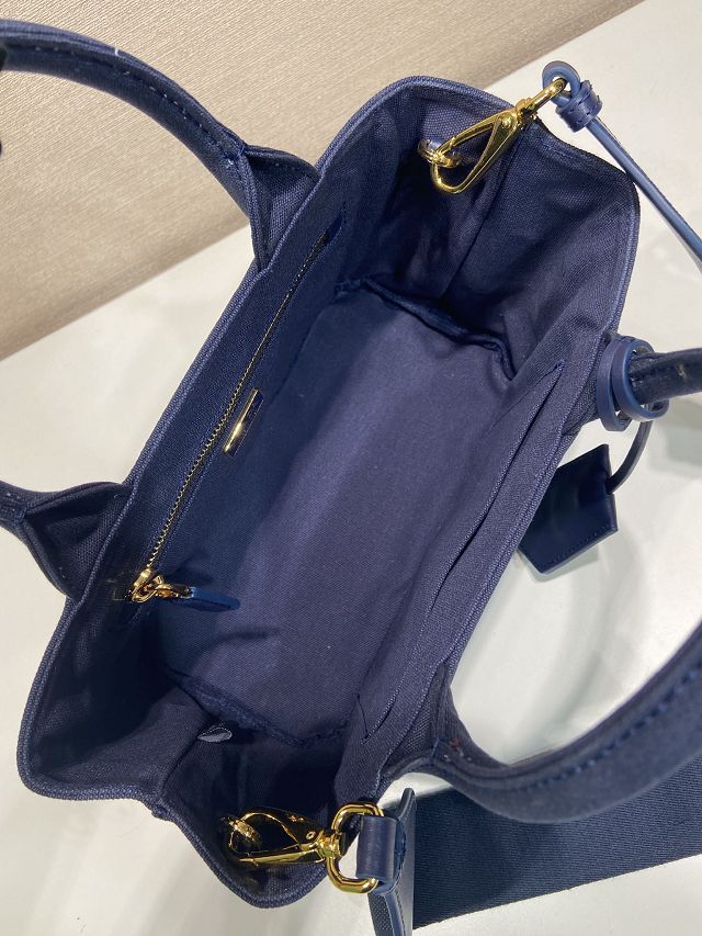 Prada original canvas jardiniere mini handbag 1BA038 blue