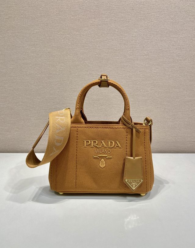 Prada original canvas jardiniere mini handbag 1BA038 tabacco