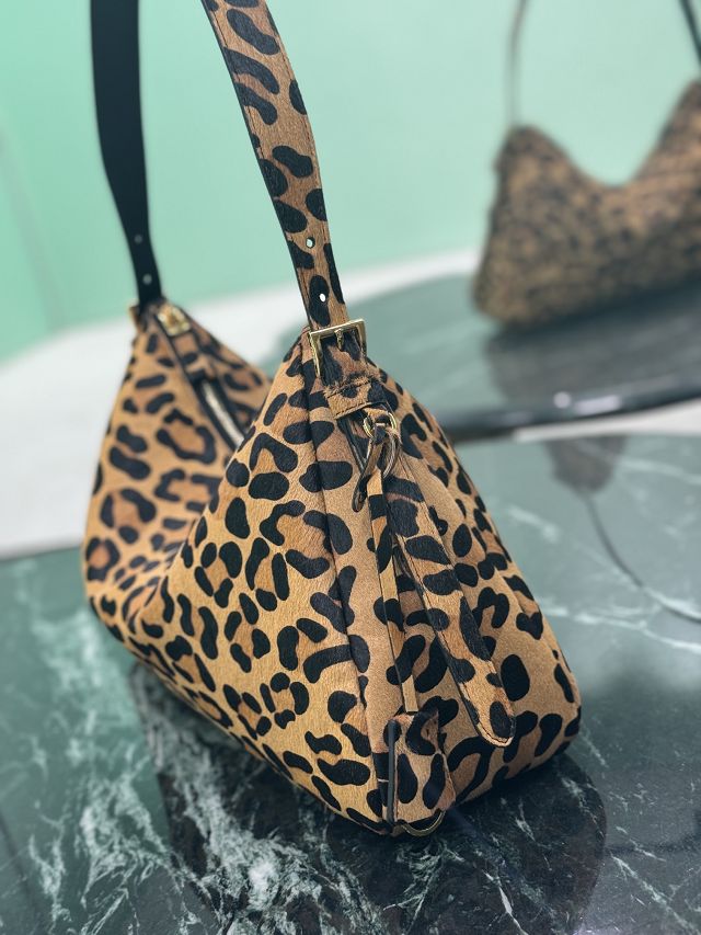 Prada original fabric aimee large shoulder bag 1BC228 brown