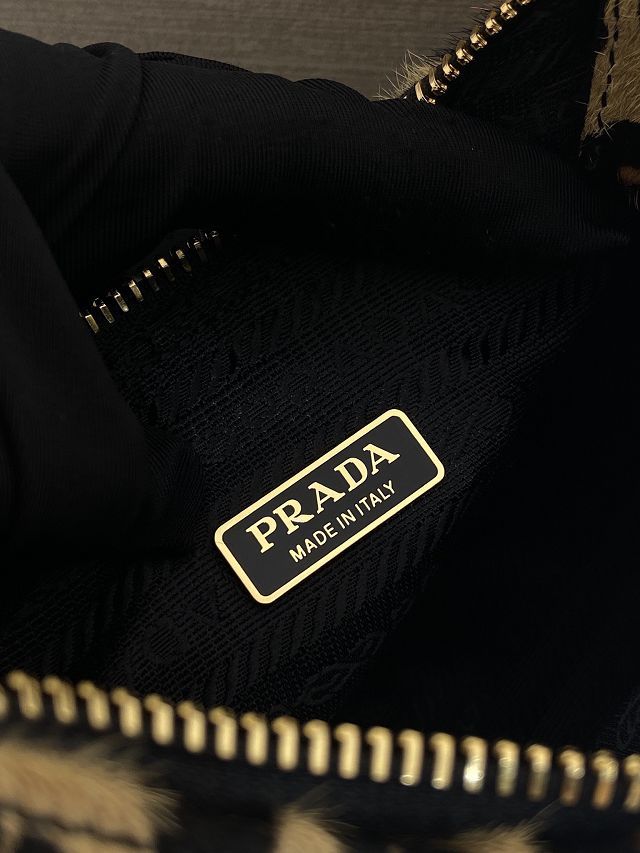 Prada original fabric re-edition mini bag 1BC204 brown