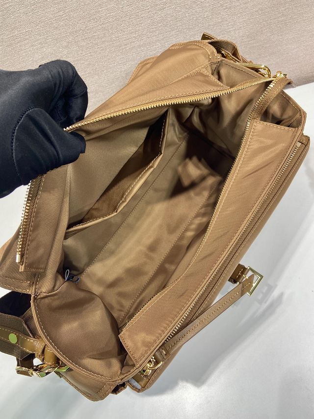 Prada original nylon explore large shoulder bag 1BD391 brown