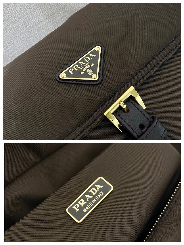 Prada original nylon explore medium shoulder bag 1BD394 sienna