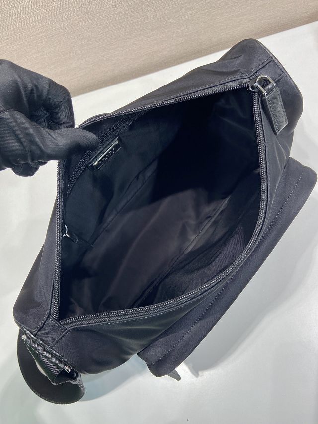 Prada original nylon large shoulder bag 2VH191 black