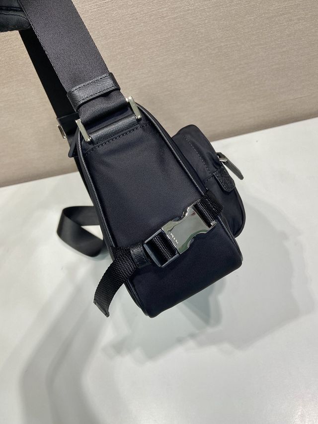Prada original nylon medium shoulder bag 2VH192 black