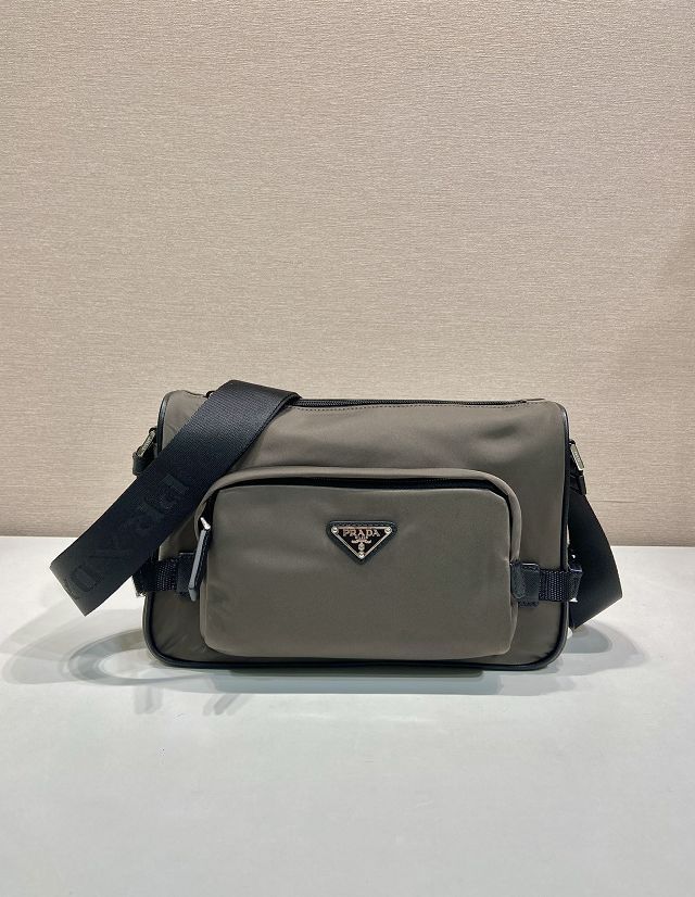 Prada original nylon medium shoulder bag 2VH192 green