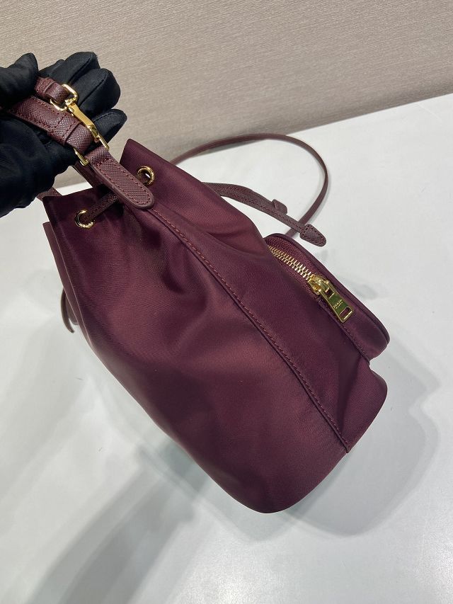 Prada original nylon mini backpack 1BH038 burgundy