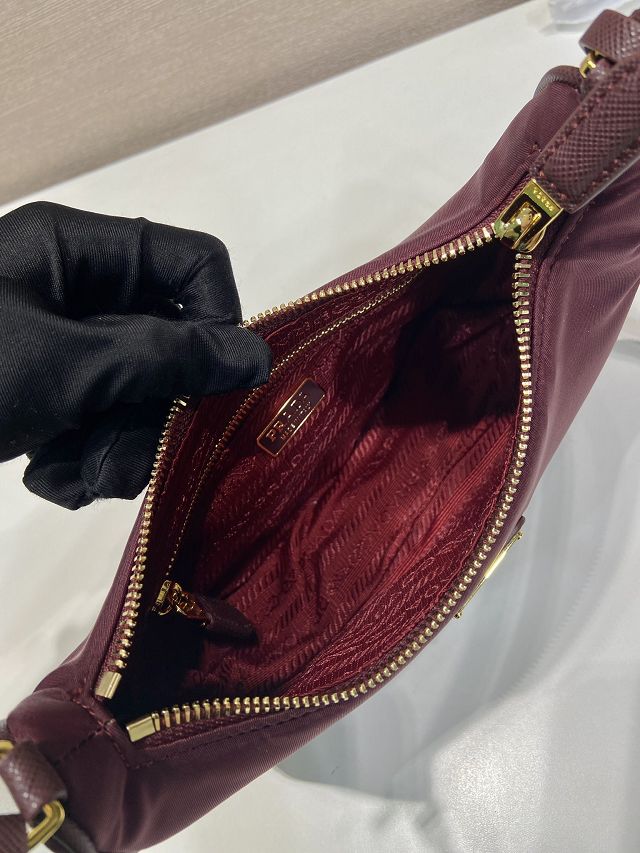 Prada original nylon re-edition 2005 mini bag 1N204M burgundy