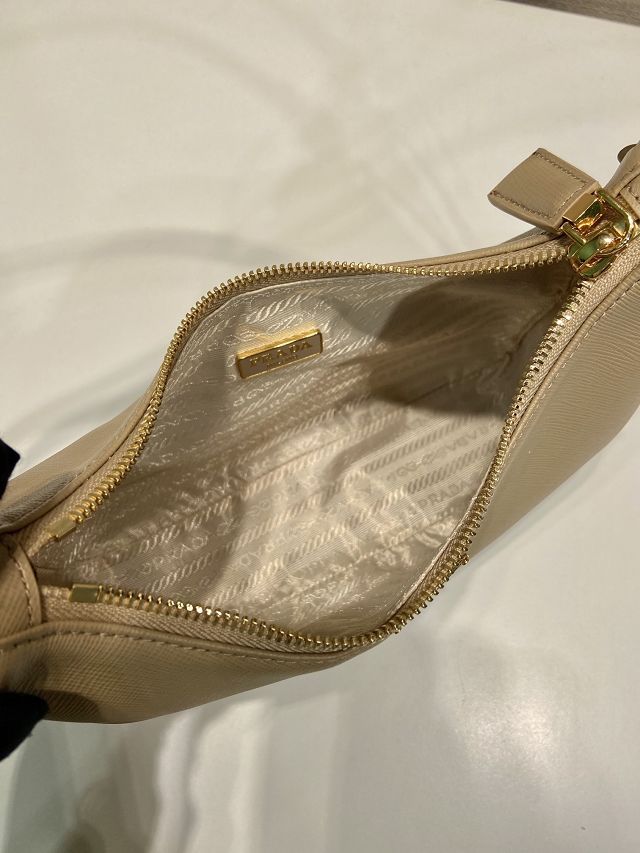 Prada original saffiano calfskin re-edition mini bag 1BC204 apricot