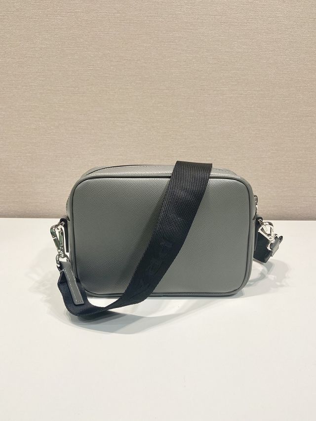 Prada original saffiano calfskin small shoulder bag 2VH170 grey