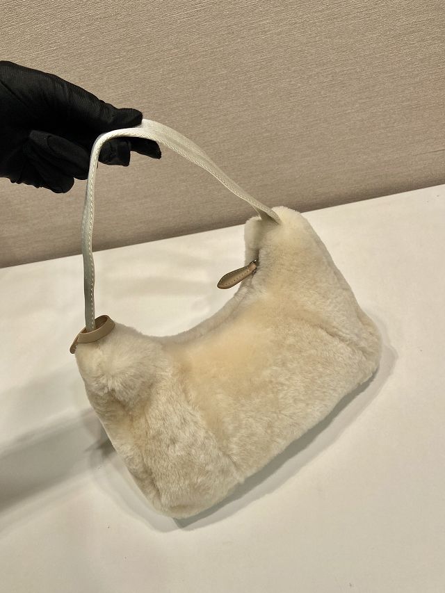 Prada original shearling re-edition 2000 mini bag 1NE515 beige