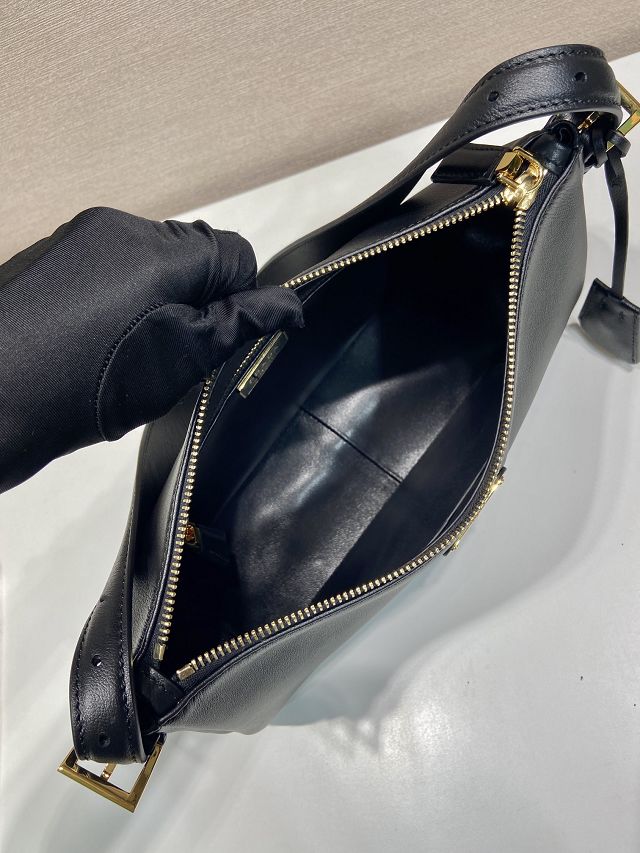 Prada original soft calfskin aimee medium shoulder bag 1BC229 black