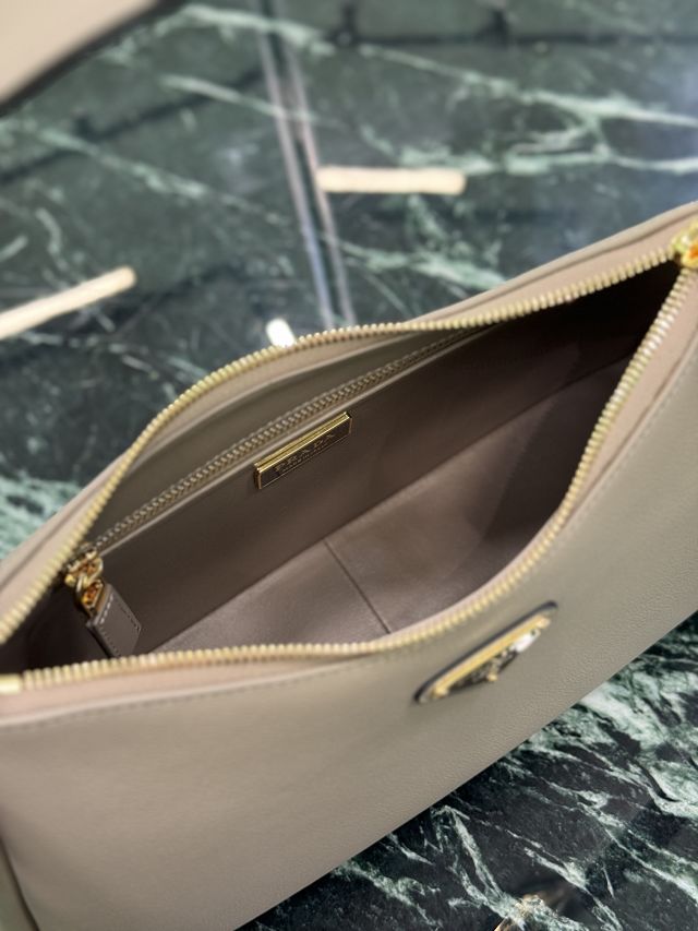 Prada original soft calfskin aimee medium shoulder bag 1BC229 grey