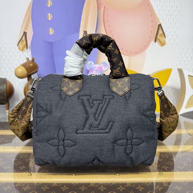 Louis vuitton original denim speedy 25 M26956 black