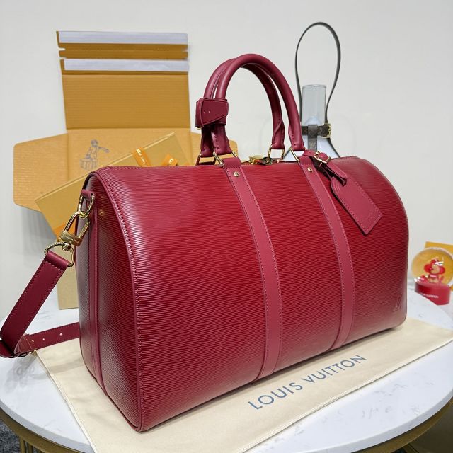 Louis vuitton original epi leather keepall 45 M15180 red