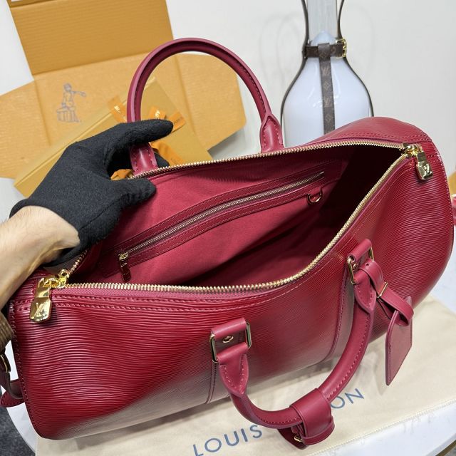 Louis vuitton original epi leather keepall 45 M15180 red