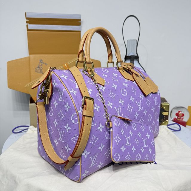 Louis vuitton original ostrich calfskin speedy P9 40 N87523 purple